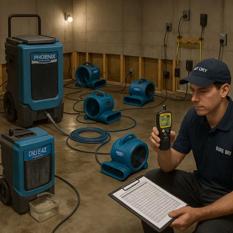 Structural Drying and Dehumidification process in Northview, MI